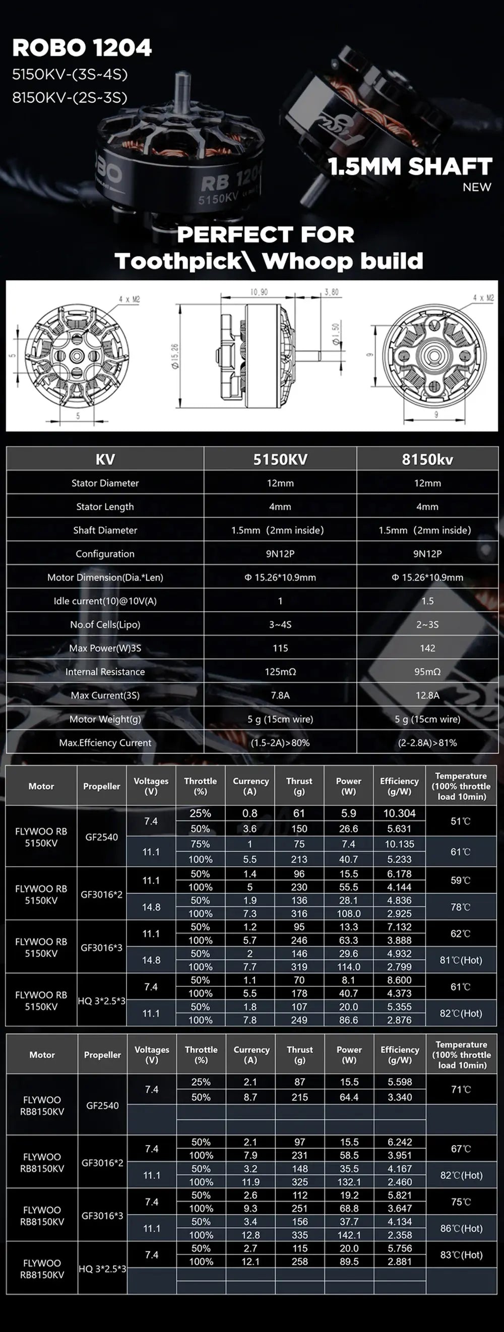 Flywoo ROBO RB 1204 5150KV - Used